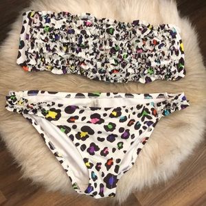 Colorful leopard cheetah bikini
